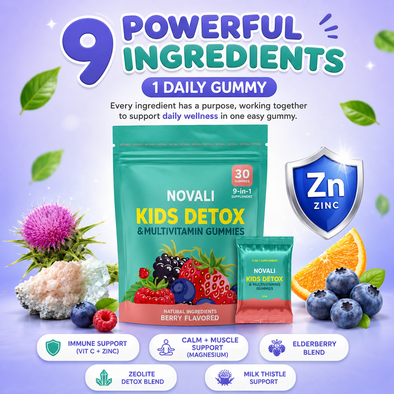 NOVALI – Kids Detox & Multivitamin Gummies