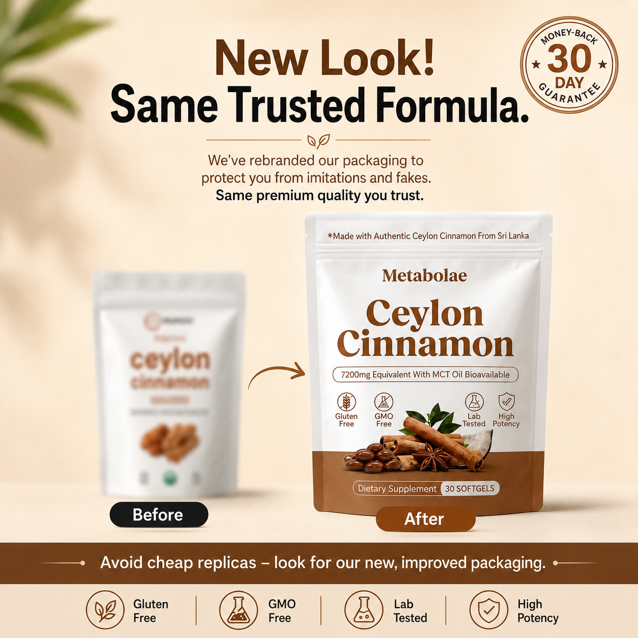 Ceylon Cinnamon 7200mg Equivalent with MCT Oil