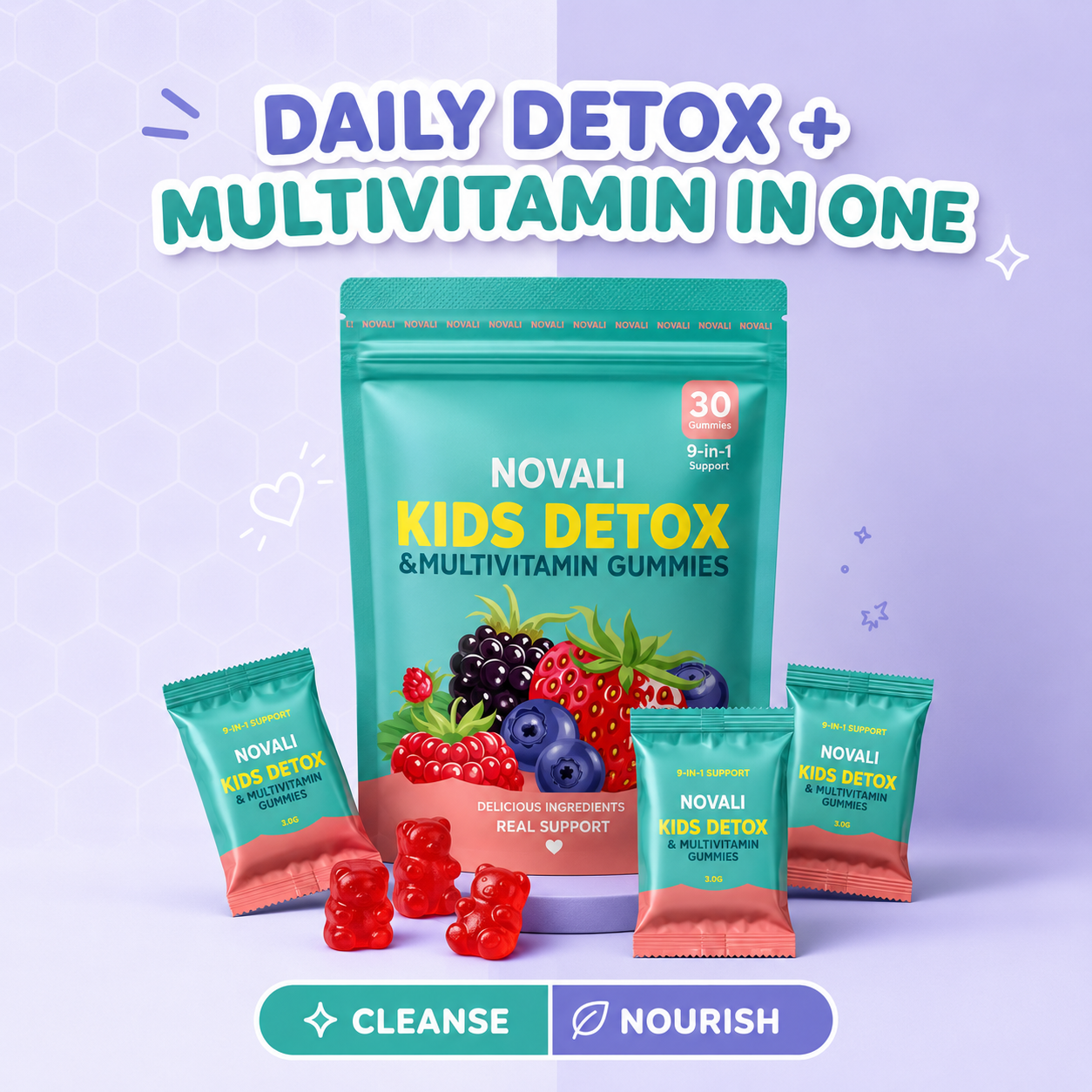 NOVALI – Kids Detox & Multivitamin Gummies